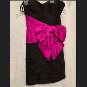Betsey Johnson dress with fuchsia bow